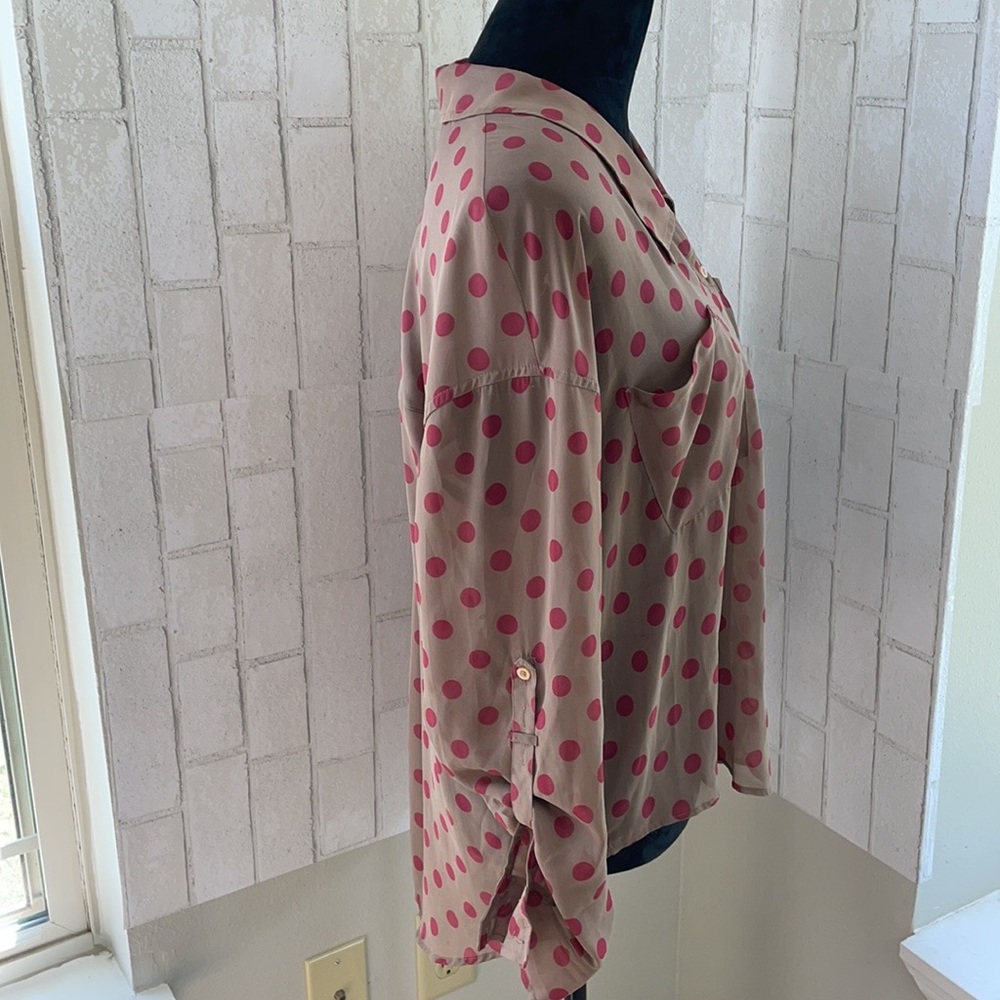 Free people polka dot button down top - Picture 5 of 9